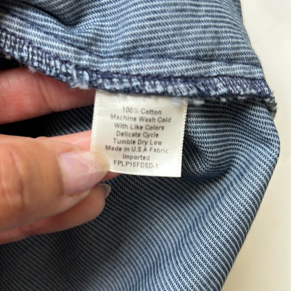 Free People Blue Corduroy Button-Down Shift Dress - Picture 8 of 10